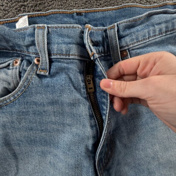 Levi's 505 Denim Jeans Blue ACTL 31x29 Zip Fly Cotton Blend Workwear Outdoors - Picture 14 of 16